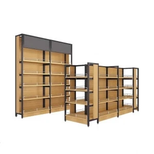 Heavy duty display stand for sale in supermarket wood shelf