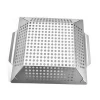 Heavy Duty Large Stainless Steel BBQ Accessories Vegetable Grill Basket Pan for Veggies Fish Shrimp Kabob Meat