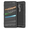 Heavy Duty Rugged Protective Case Hybrid Shockproof Case with Brushed Metal Texture Hard PC Back Cover for Moto G7