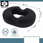 Hemorrhoid Treatment & Coccyx Pain Relief Breathable Memory Foam Gel Round Donut Seat Cushion