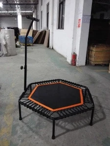 Hexagonal Fitness mini trampoline with height adjustable handle HRTL09E