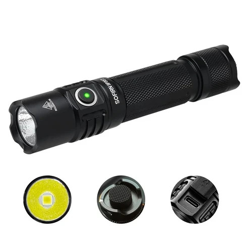 High Bright Multiple Modes LED Torch 3800lm Waterproof Tactical Light 21700 USB C Rechargeable Flashlight