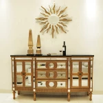 high quality  baroque style hallway  solid wood gold  TV console  table wood with drawer