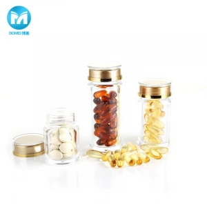 High Quality Clear Health Care Bottle Empty Plastic Pharmaceutical Container Acrylic Medical Medicine Capsule Pill Bottle