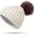 Import High quality Custom Knitting Womens Winter Hats With Removable Fur Pompoms from China