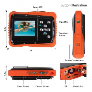 High Quality Wholesale Custom 8x Digital Zooom Full HD 12M Cheap kids  camera underwater
