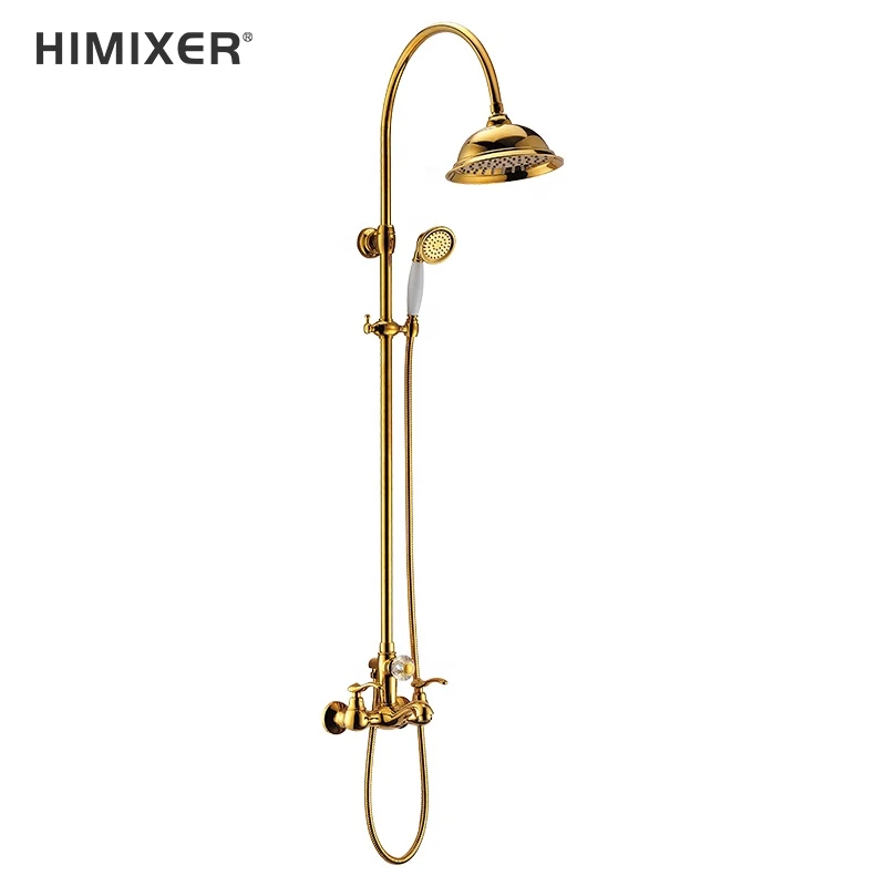 Himixer promotional shower mixer classic luxury gold brass faucet shower set