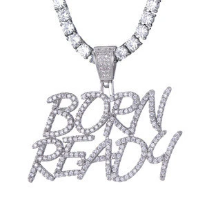 Hip Hop iced out jewelry Diamond letter custom Necklace women jewelry
