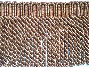 HOME DECOR ACCESSORIES 4.5 INCH LONG BROWN AND GOLD BULLION TASSELS FRINGE TRIM WHOLESALE