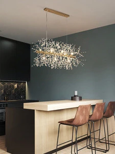 HOME Decoration Post Modern K9 Crystal Krystal Long Chandelier Hanging Light for Kitchen Dining Room