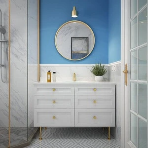 Home design floor mounted white kitchen furniture with  drawers  , white Bathroom Vanity cabinet