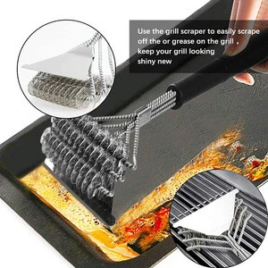 HOMFUL Grill Brush Bristle Free-Safe BBQ Cleaning Grill Brush and Scraper