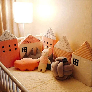 Hot 4PCS Home Baby Bed Bumper Stuffed Plush Cotton Pillow Cushion Safety Protection Fence Children Baby Playpens