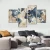 Import Hot sale 4 panels vintage world map picture wallpaper canvas print painting from China