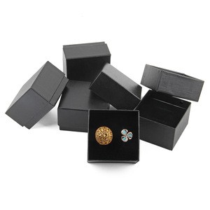 Hot Sale High Quality Sky And Earth Cover Black Small Ring Jewelry Paper Packaging Box