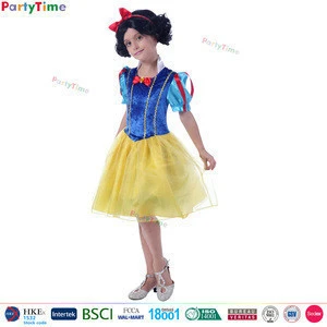 Hot sale kids halloween costume snow white princess anime cosplay queen snow white costume for baby girls