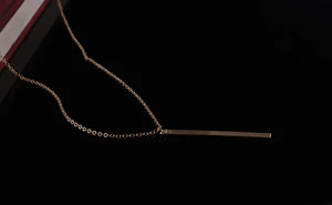 Hot Sale Long Bar Pendant Necklace Simple Gold Bar Dangle Drop Charm Women/Ladies Jewelry
