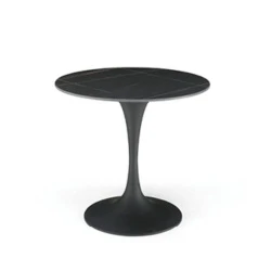 Hot sale new design black side table modern rock plate round side table