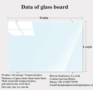 Hot sale Office &amp; School suppliers 90*120cm 180*90cm tempered magnetic glass board whiteboard