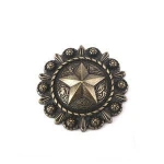 Hot sale vintage leather craft embellishments antique western cowboy belt buckle metal alloy star conchos