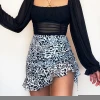 hot sale wholesale  ladies mini pleated skirt leopard printed drawstring sexy women skirt