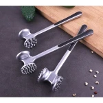 Hot Selling Kitchen Tool 304 Stainless Steel Food Grade Durable  Dual-Sided Metal Meat Tenderizer Hammer