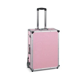 Hot selling lighted makeup station with mirror  DY9606-T professional travel beauty trolley vanity case with lights and legs