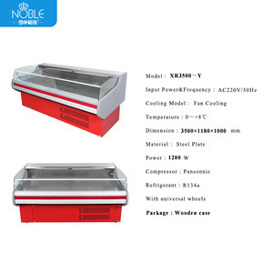 Hot Selling Refrigeration Equipment 3500 mm Supermarket Refrigerator Showcase For Fresh Meat / Beef / Barbecue