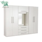 Hot selling wholesaler sale building materials bedroom closet wood wardrobe cabinets with TV shelf