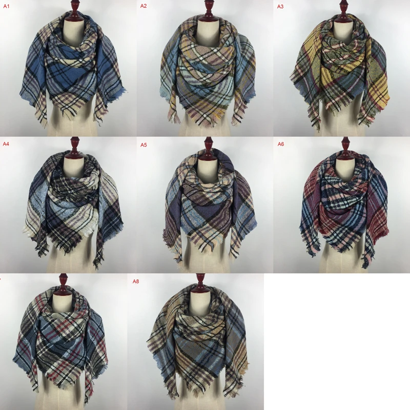 Hot selling winter winter tartan scarf cashmere