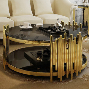Hotel Home Furniture Center Table Gold Stainless Steel Frame Tempered Glass Coffee Table With Cheap Price From China Tradewheel Com