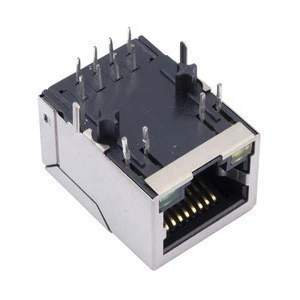 HR911105A Modular Jack 10/100Base-TX Ethernet Jack Tab Down rj45 connector with led light and Transformer