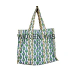 Indian Handmade Cotton Shopping Tote bag Women Tote Bag Handmade Block Printed Quilted Shoulder Bag Hand block Printed