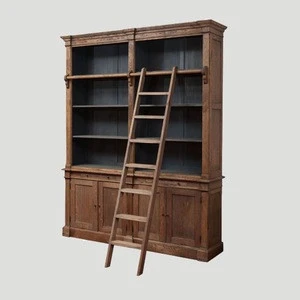 Indonesian Furniture Bookcase with 2 compartments and ladder for Living room