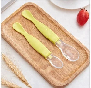 Infant Silicone Size Spoon 2 Pack Removable Scoop Feeding Supplies Portable spoon tableware