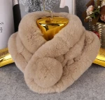 infinity knitted rex rabbit fur scarf Womens knitted real rex rabbit fur scarf
