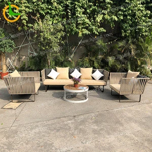 italian modern rope woven patio furniture outdoor sectional sofa set