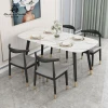 Italian simple style dining table and chair combination modern nordic light luxury marble household dining table