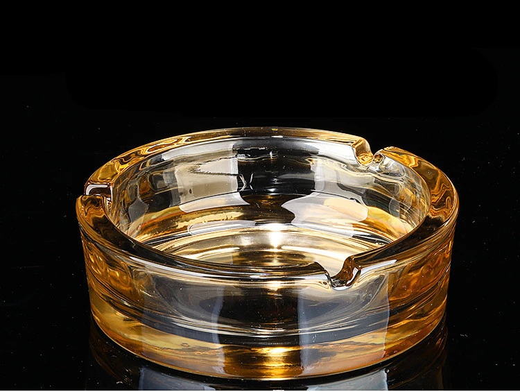 jagged glass ashtray logo custom gold ashtray