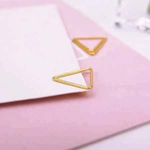 Japanese Design Custom Logo Gold Paperclip Triangle Paper Clip