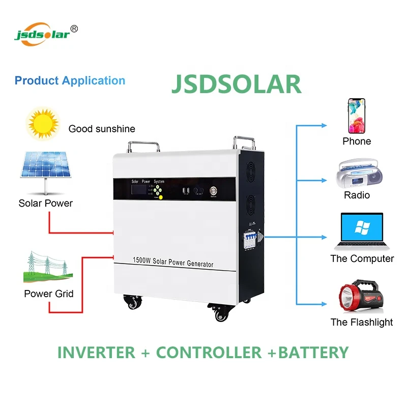 jinsdon all in one solar power system 1500w 3000w 5000w home solar power system with lithium battery inverter controller inside