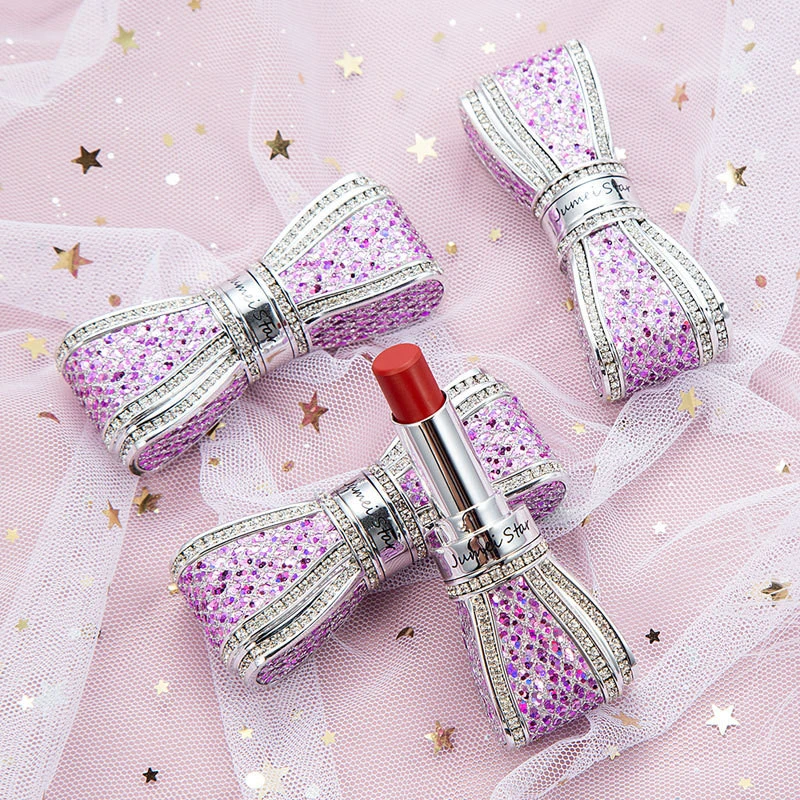 Jumei Star 8 Color Bow Diamond Lipstick Silky Matte Natural Lip Beauty Makeup Waterproof Long Lasting Moisturizing Lipstick