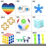 JYTZ0082 2021 New Free Fidget Bean Spiner Toys Set Kids Shop Snake Cube Fidget Toy Pack