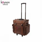 Keyson cosmetic organizer makeup bag professional Nylon Rolling Hairstylist Makeup Case