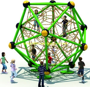 Kids climbing playground made of rope for school and park or camping area
