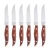 Import KN456A45FR Stainless Steel 4 inch Red Pakka Wood Handle 6 Pack Steak Knife Set from China