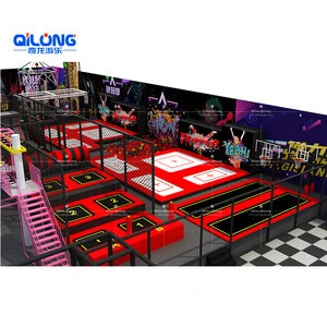 Large Size Factory Direct Children Playground Area Climbing Wall And Volcano Climbing Trampoline Price Indoor Trampoline Park