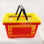 large supermarket plastic carry shopping fruit vegetable hands basket