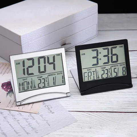 Buy Lcd Mini Portable Electronic Gift Clock Date Temperature Digital ...