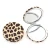 leopard print PU leather sexy girl pocket mirror purse bag cosmetic tools makeup mirror compact mirror